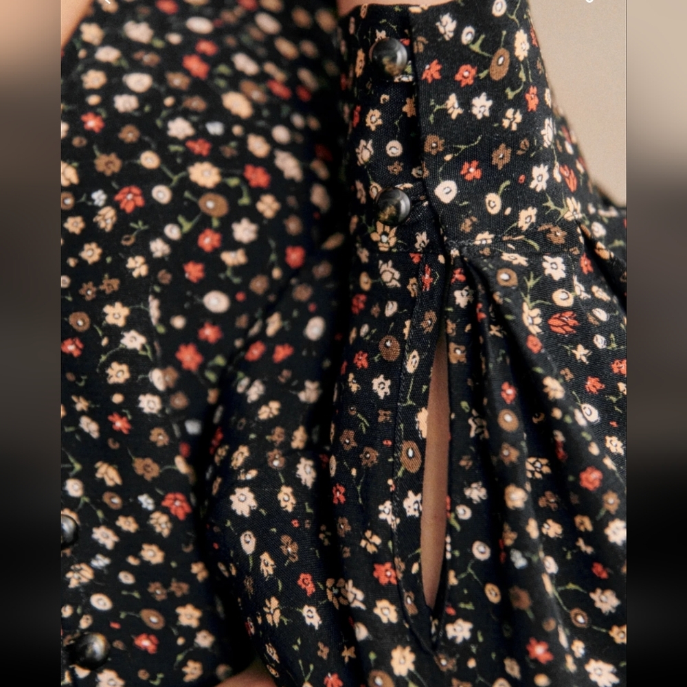 Sezane Erica Black Floral Blouse - Picture 3 of 11